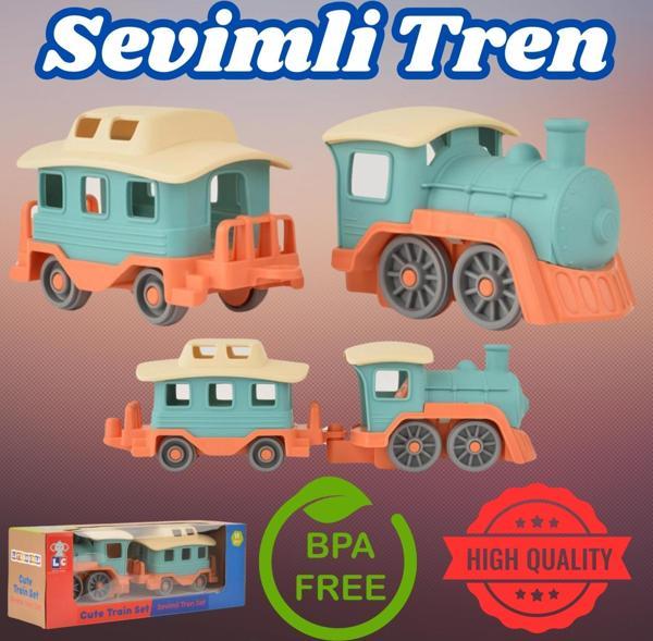Lüx Somon Sevimli Tren Tren Seti - Plastik Tren - Kırılmaz Oyuncak - Kırılmaz Tren - Tren Oyuncaklar - Image 1