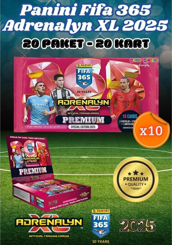 Panini Premium FIFA 365 Adrenalyn XL 2025 Oyuncu Kartı - Premium Futbolcu Kartları - 10 Paket - Image 1