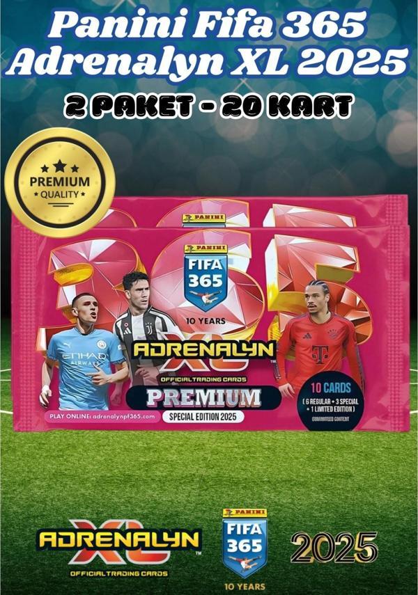 Panini Premium FIFA 365 Adrenalyn XL 2025 Oyuncu Kartı - Premium Futbolcu Kartları - 2 Paket - Image 1