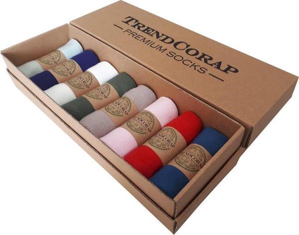 Premium Serisi Dikişsiz Bambu Kadın Spor Kısa Bilek Patik Çorap 8'li Özel Kutusunda - Image 1