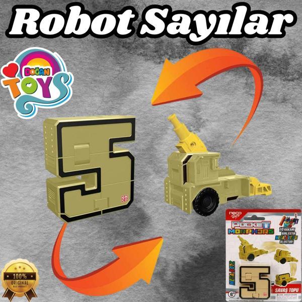 Pocket Morphers 5 Savaş Topu - Roboto Dönüşen Sayılar - 5 Numara Robot - Transformers - Robot Sayı - Image 1