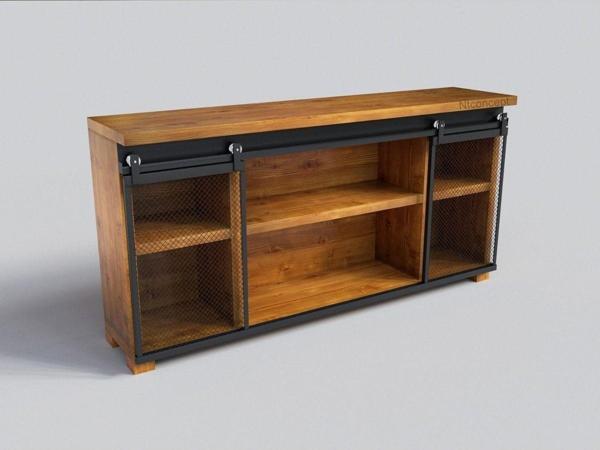 NTCollection Doğal Ahşap Ofis Konsolu ( 140 cm - h90 cm - 41 cm )  - Image 1