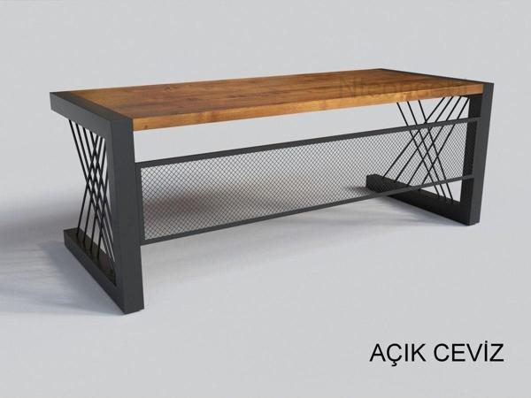 NTCollection Doğal Ahşap Ofis Ve Çalışma Masası - 85 cm - 140 cm - Renk Seçenekli - Image 1