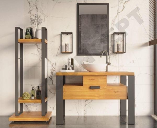 NTCollection Mina Ayna Çerçeveli Masif Ahşap Lavabo Dolabı Hilton ( 70 cm )  - Image 1