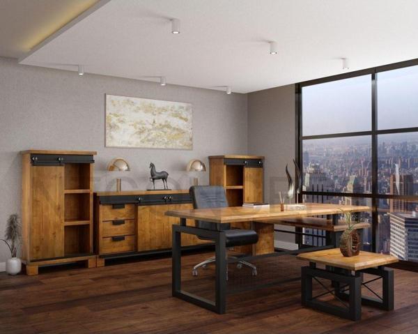 NTCollection Liva Masif Ahşap Ofis Takımı ( 140 cm'lik Takım )  - Image 1