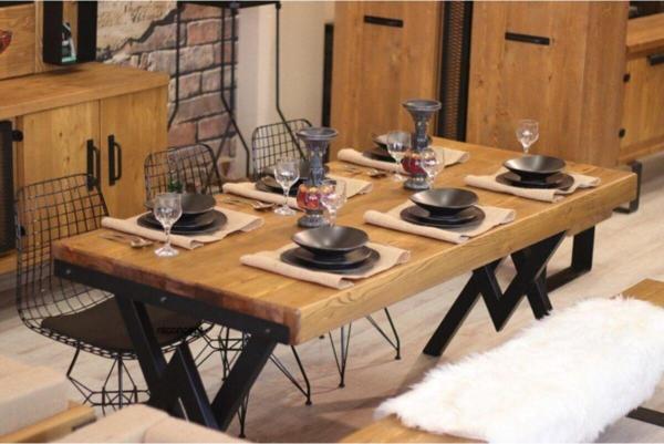 NTCollection Masif Ağaç Yemek Masası Takımı - Image 1