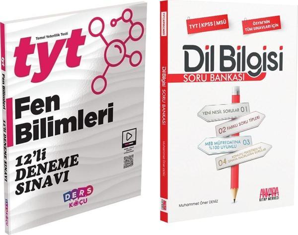Ders Koçu TYT Fen Bilimleri 12 li Deneme ve AKM Dil Bilgisi Soru Bankası Seti 2 Kitap - Muba Yayınları - Image 1