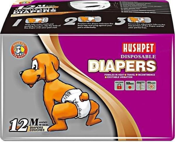 Hushpet Diapers Medium 12'li Köpek Çiş Pedi - Image 1