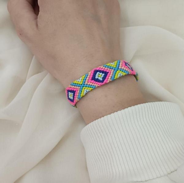 Bileklik Bohemian Etnik Retro Geometrik Dokuma 1 Adet Bilezik Kadın Kız Aksesuar - Image 1