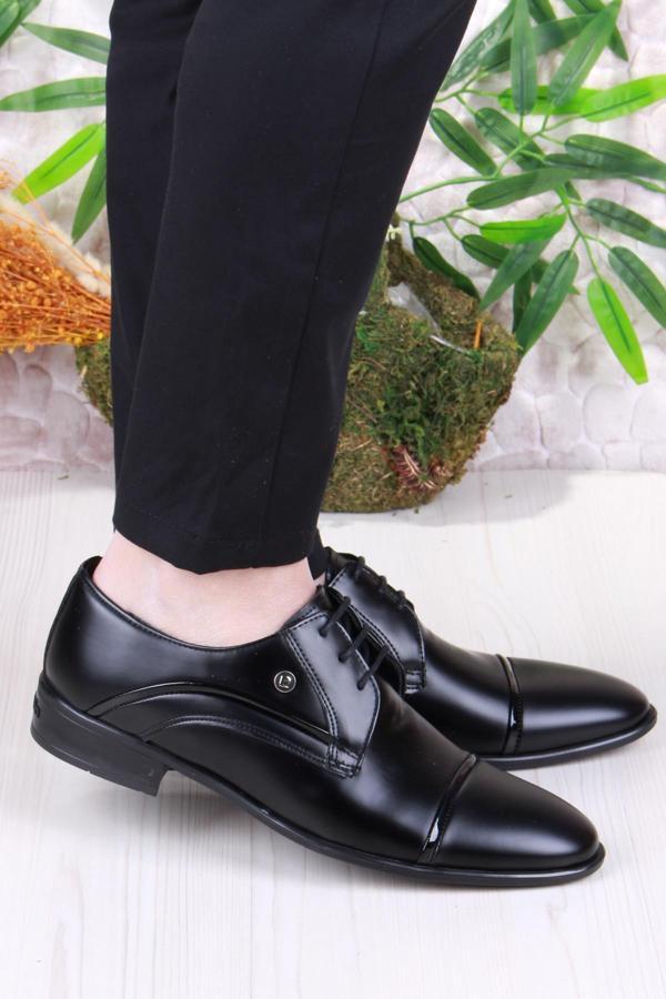 Pierre Cardin 7058 Siyah Açma Damat Ayakkabısı Takım Ayakkabısı Erkek Klasik Ayakkabı - Image 1