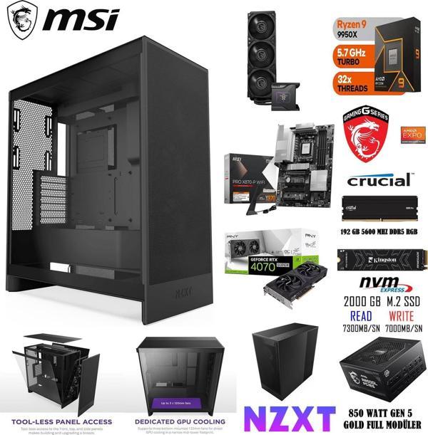 AMD RYZEN 9 9950X 192 GB RAM 2 TB SSD RTX 4070 SÜPER SIVI SOĞUTUCU GAMİNG & WORKSTATİON PC - Image 1