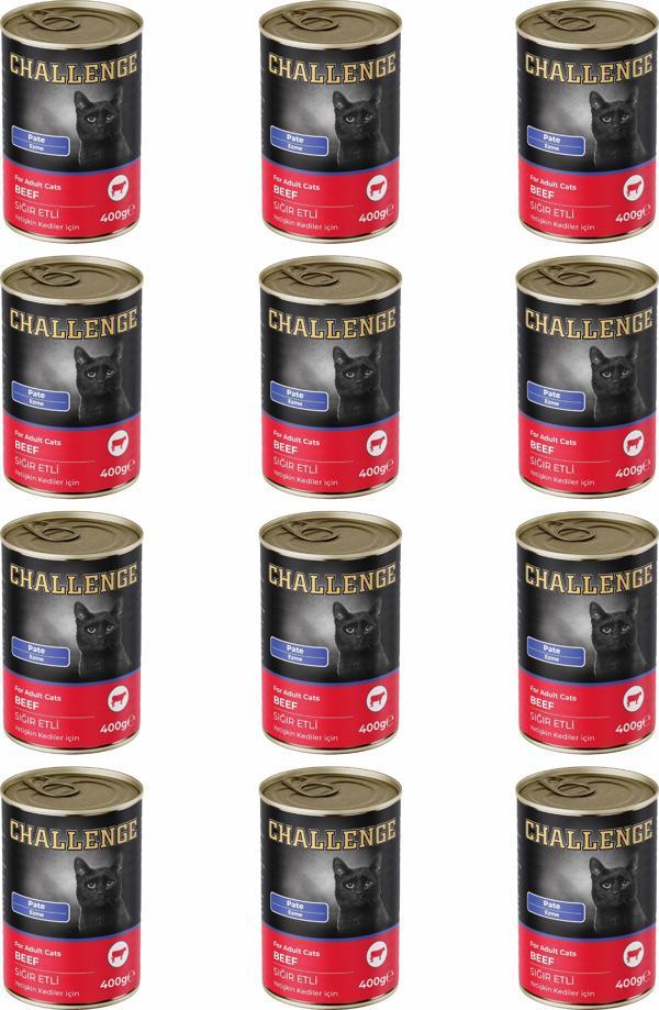 Challenge Pate Sığır Etli Yetişkin Kedi Konservesi 400 gr x 12 Adet - Image 1