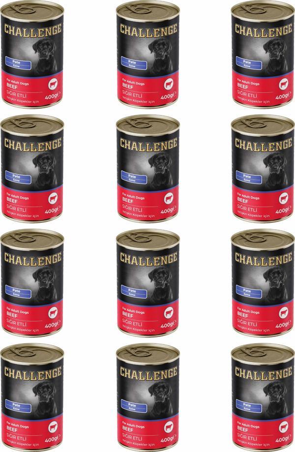 Challenge Pate Sığır Etli Yetişkin Köpek Konservesi 400 gr x 12 Adet - Image 1