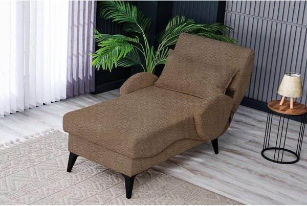 Meşe Home Pascal Desenli Ve Düz Kumaş Plastik Yüksek Ayaklı Minderli Bazalı Modern Kademeli Tv Koltuğu 73X148 cm - Image 1