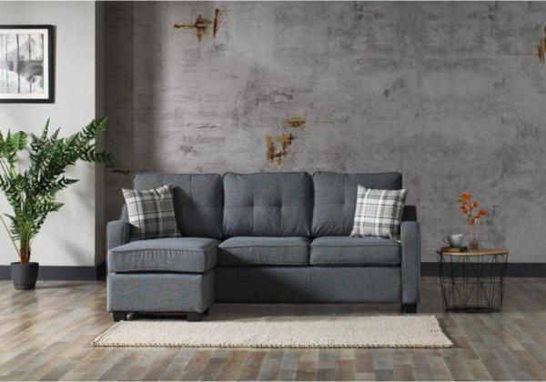 Meşe Home Plus Kılıflı Torba Yaylı Keten Kumaş Fonksiyonel Çift Yönlü Köşe Takımı Gri 140x213 cm - Image 1