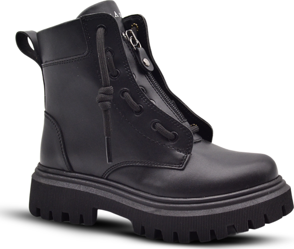 Rebecca Bağcıklı Ve Fermuarlı Kız Çocuk Bot Siyah - Image 1