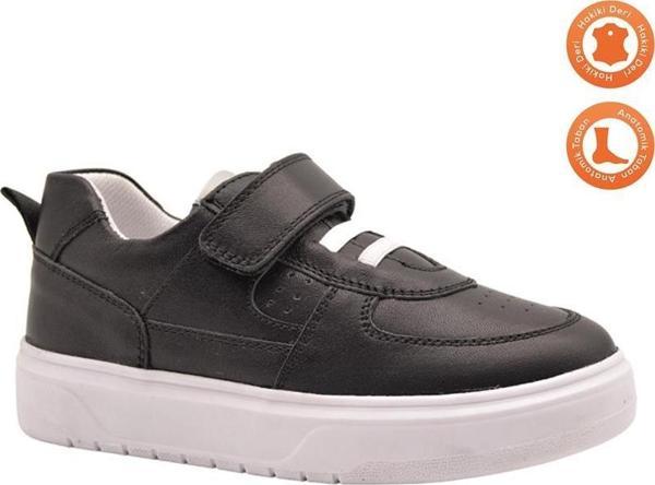 Stones  Tek Cırtlı Deri Unisex Çocuk Ayakkabı Siyah - Image 1