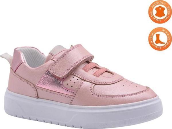 Rolly Tek Cırtlı Deri Kız Çocuk Ayakkabı Pembe - Image 1