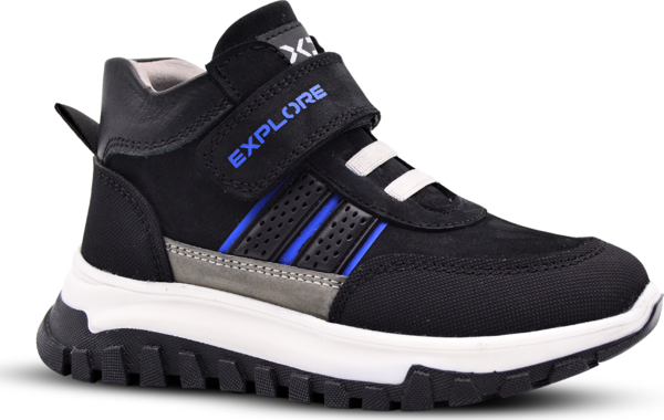 Explore Tek Cırtlı Hakiki Deri Anatomik Erkek Çocuk Bot Siyah - Image 1