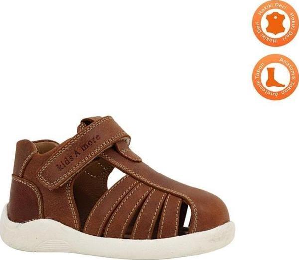 Winco Tek Cırtlı Deri Yumuşak İlk Adım Sandaleti Taba Rengi - Image 1