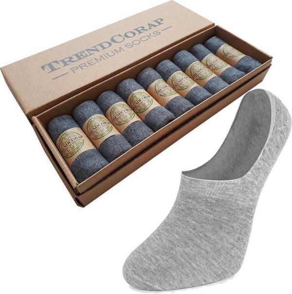 Premium Kadın Dikişsiz Burunlu Kaydırmaz Silikon Topuklu Bambu Babet Çorap 9'lu Özel Kutusunda - Image 1