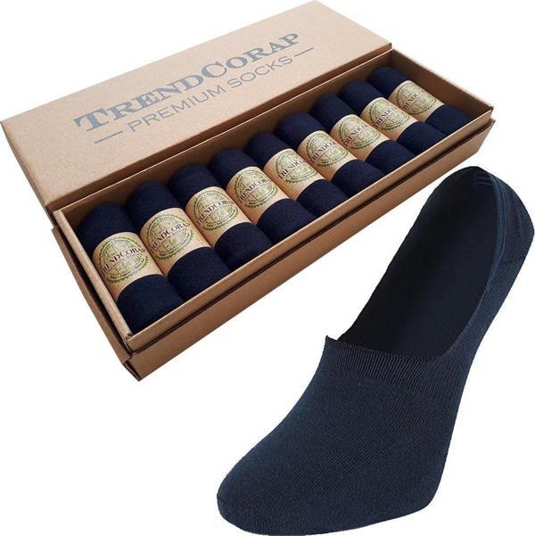 Premium Kadın Dikişsiz Burunlu Kaydırmaz Silikon Topuklu Bambu Babet Çorap 9'lu Özel Kutusunda - Image 1