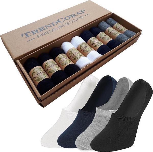 Premium Kadın Dikişsiz Burunlu Kaydırmaz Silikon Topuklu Bambu Babet Çorap 9'lu Özel Kutusunda - Image 1