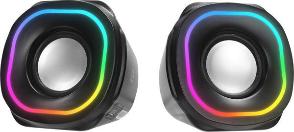 Mikado MD-180 2.0 3W*2 RGB Aydınlatmalı USB + 3.5MM USB 5V Bilgisayar Hoparlörü Siyah - Image 1