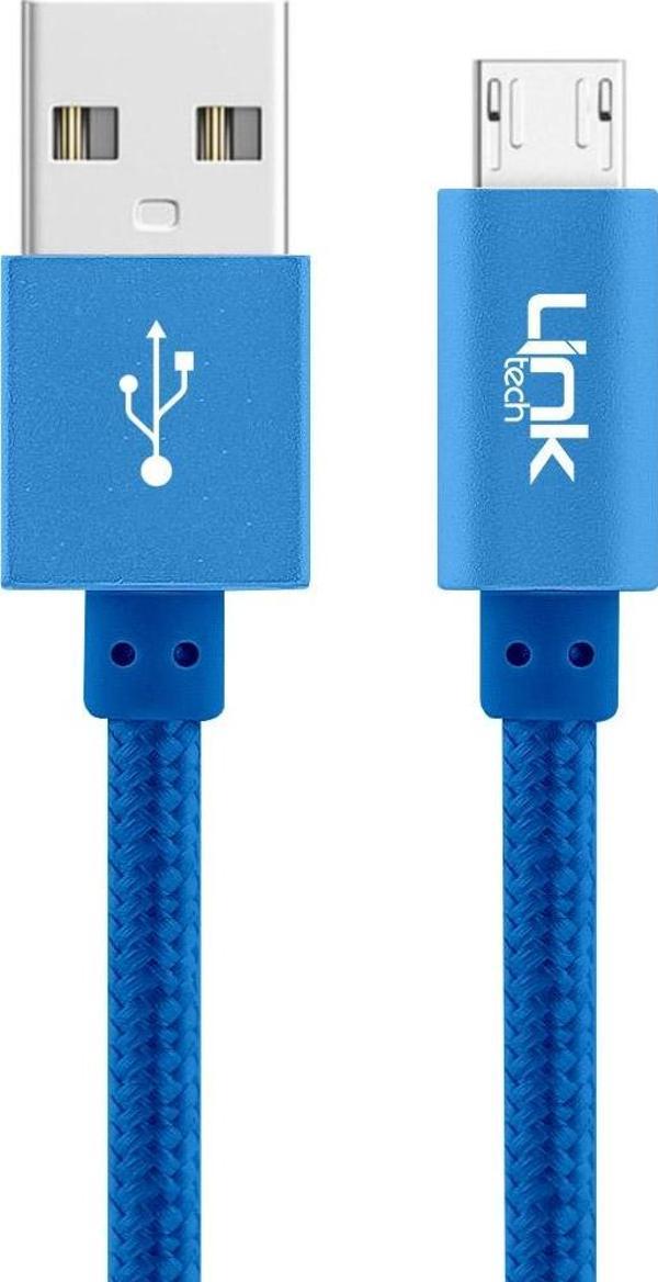 LinkTech K542 Micro USB Örgü Metal 30cm Kısa Şarj Kablosu - Image 1