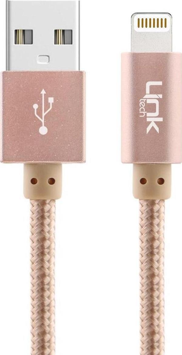 LinkTech K544 Safe Lightning USB Örgü Metal Data/Şarj Kablosu 30cm - Image 1