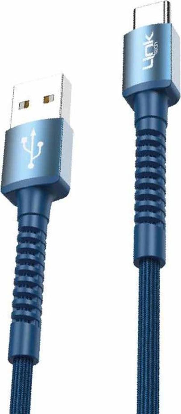 LinkTech K552 Type-C USB Metal Başlı Data/Şarj Kablosu 3A 1mt - Image 1