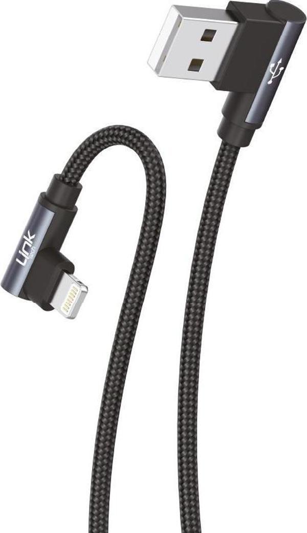Linktech K593 Safe iPh Lightning 90 Derece Data/Şarj Kablosu 3A 1.5mt - Image 1