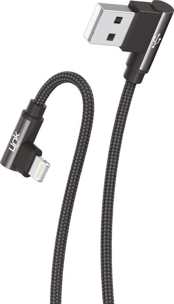 Linktech K593 Safe iPh Lightning 90 Derece Data/Şarj Kablosu 3A 1.5mt - Image 1