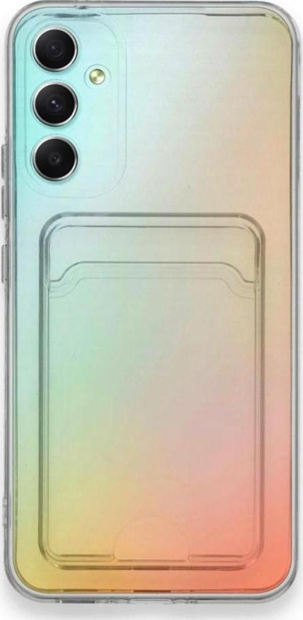 Samsung Galaxy A34 5G Kılıf Cardy Şeffaf Kartlık Cepli Kapak - Image 1