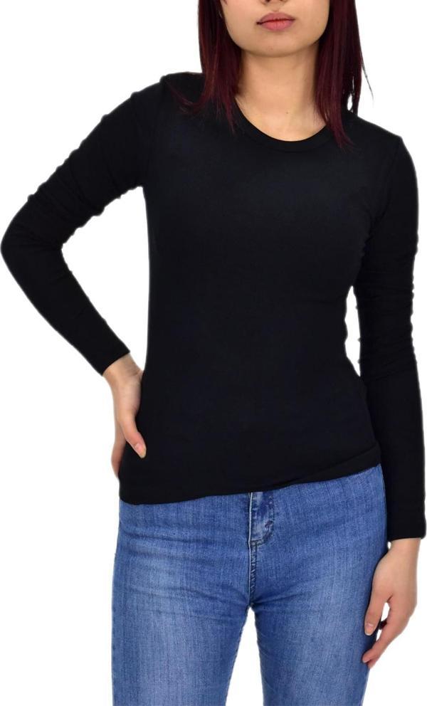 Kadın Düz Renk Vücuda Oturan Uzun Kollu Sweatshirt BGL-ST04296 - Image 1