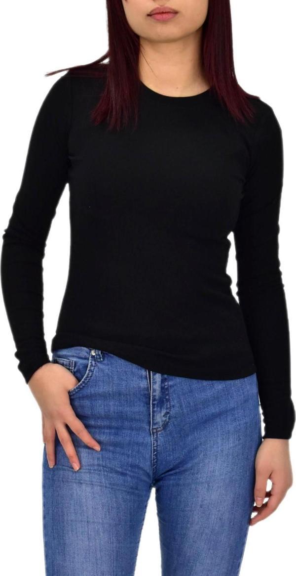Kadın Düz Renk Vücuda Oturan Uzun Kollu Sweatshirt BGL-ST04209 - Image 1