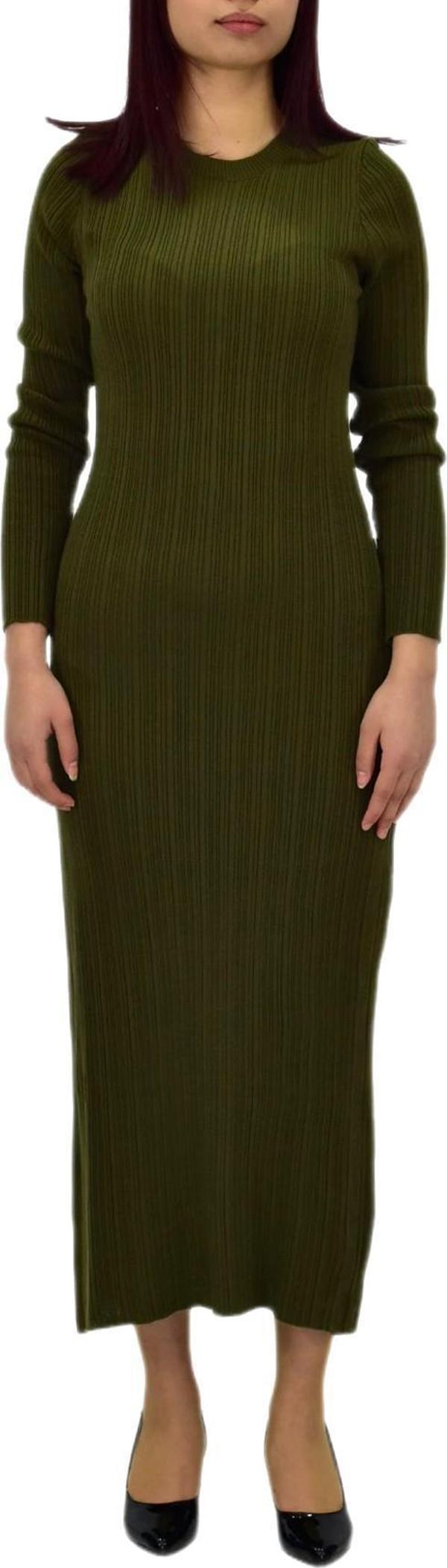 Kadın Triko Fitilli  Vücuda Oturan Uzun Kollu Elbise BGL-ST04210 - Image 1