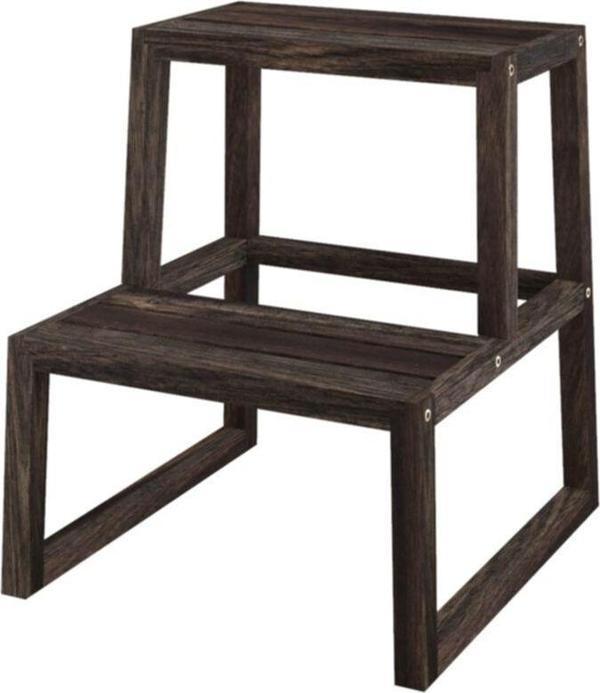 Interbuıld Real Wood Interbuild Akasya Masif Ağaç - Holger 2 Basamaklı Tabure - Espresso - Image 1