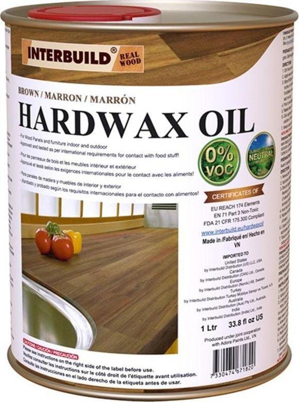 Interbuıld Real Wood Interbuild Hardwax Oil (0%) Voc 1 L Mobilya Ve Ahşap Tezgah Yağı - Kahverengi - Image 1