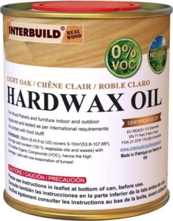 Interbuıld Real Wood Interbuild Hardwax Oil (0%) Voc 250 Ml Mobilya Ve Ahşap Tezgah Yağı - Açık Meşe - Image 1