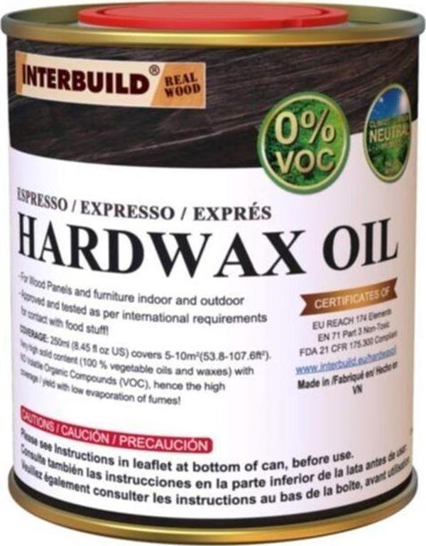Interbuıld Real Wood Interbuild Hardwax Oil (0%) Voc 250 Ml Mobilya Ve Ahşap Tezgah Yağı - Espresso - Image 1