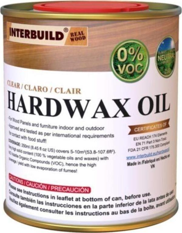 Interbuıld Real Wood Interbuild Hardwax Oil (0%) Voc 250 Ml Mobilya Ve Ahşap Tezgah Yağı - Şeffaf - Image 1