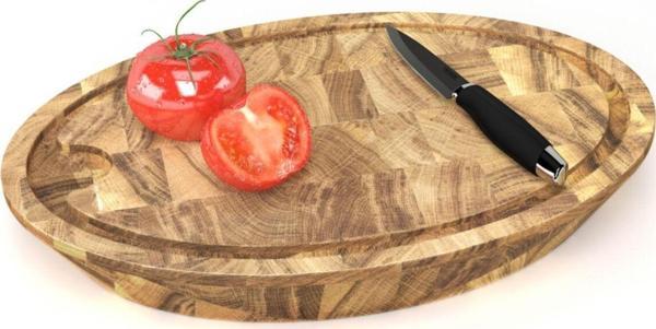 Interbuıld Real Wood Interbuild Masif Meşe End Grain - Samurai Oval Doğrama Kasap Bloğu - 39x29x5,8 cm - Image 1