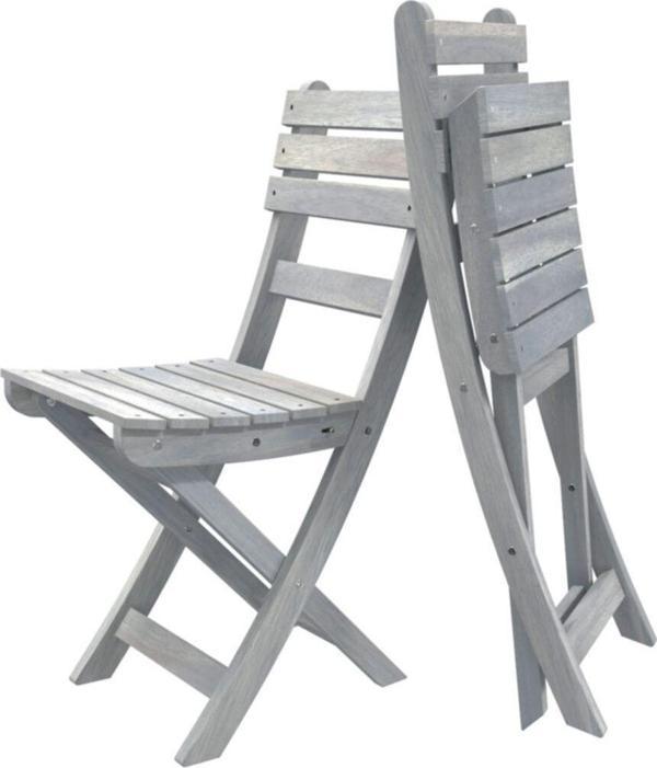 Interbuıld Real Wood Interbuild Sofia Sandalye Bahçede-Balkonda-Terasda Katlanabilir 2 Adet-Paket Alaca Gri - Image 1