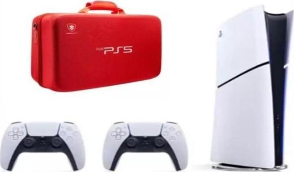 Sony Playstation 5 Slim 1 TB Digital Edition Oyun Konsolu + 2. Dualsense Kol + Sony Playstation 5 Taşıma Çantası Kırmızı - Image 1