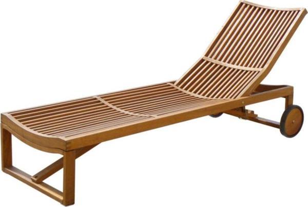 Interbuıld Real Wood Stockholm Şezlong Açık Veranda Ayarlanabilir Şezlong Sandalye Katlanır Uyku Koltuğu - Altın Tik - Image 1