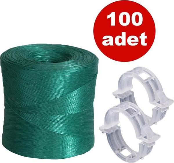  PİDOK SERA İPİ ORJİNAL BİTKİ KLİPSİ PAKETİ ŞEFFAF DOMATES KLİPSİ (TÜM BİTKİLER İLE UYUMLU KLİPS) 100 ADET - Image 1