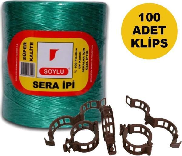 SOYLU SERA İPİ VE BİTKİ KLİPSİ FİDE BAĞLAMA İPİ 100 ADET HER BİTKİYLE UYUMLU BİTKİ KLİPSİ - Image 1