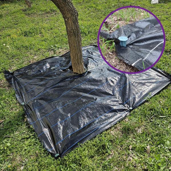 5X5 METRE AĞAÇ KORUMA ÖRTÜSÜ VE SABİTLEME ÇİVİSİ YER ÖRTÜSÜ YABANİ OT ENGELLEME PASPASI AĞAÇ DİBİ BEZİ SULZER KUMAŞ - Image 1