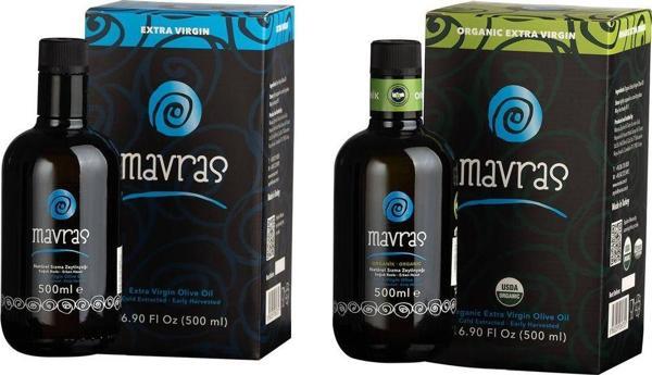 Mavras Organik Soğuk Sıkım Natürel Sızma Zeytinyağı 500Ml Ve Natürel Sızma Zeytinyağı 500Ml Hediyelik Kutu - Image 1
